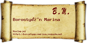 Borostyán Marina névjegykártya